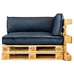 2L Home & Garden Palletkussen Velvet Donkerblauw - 60 X 40cm -Madison Verkoopwinkel 1965318763 0102