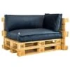 2L Home & Garden Palletkussen Velvet Donkerblauw - 60 X 40cm