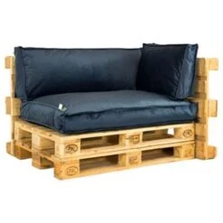 2L Home & Garden Palletkussen Velvet Donkerblauw - 60 X 40cm