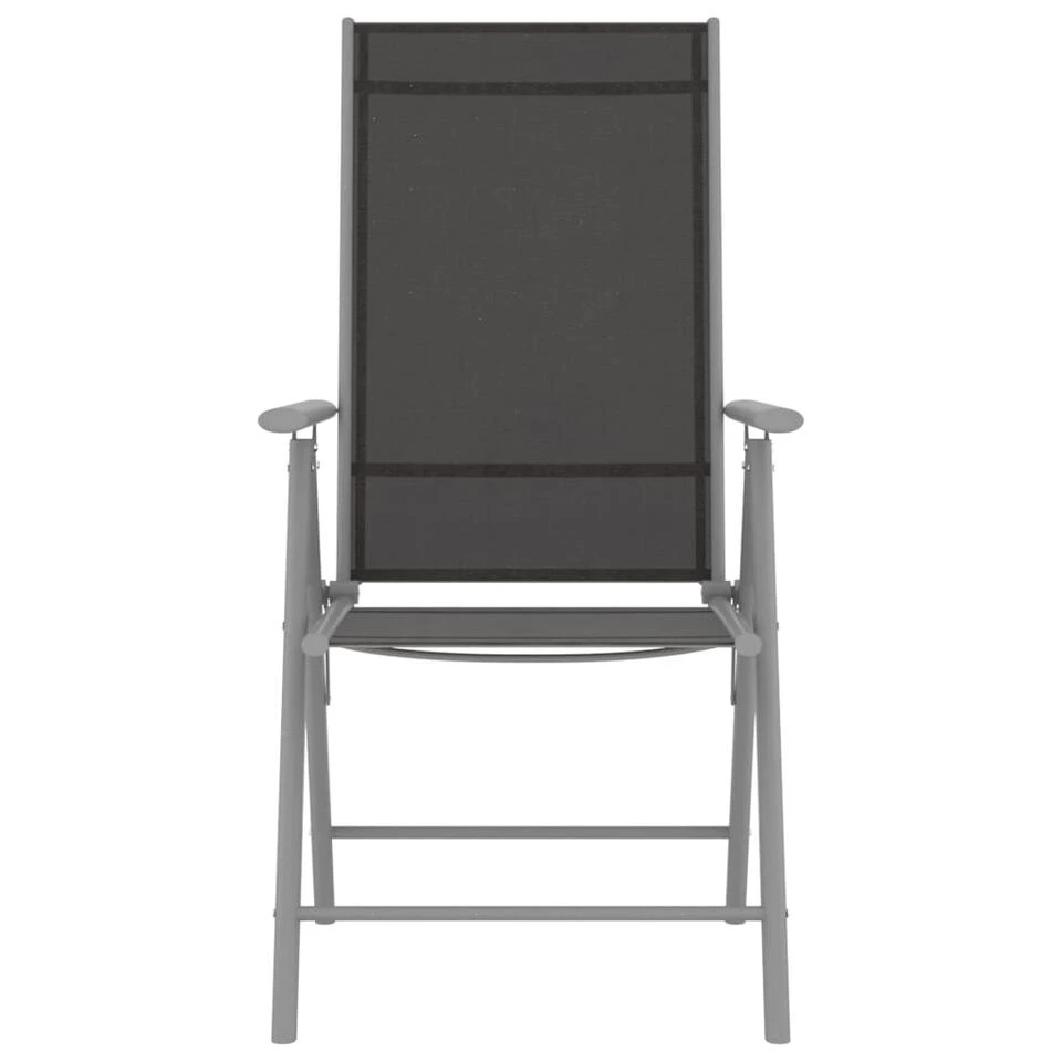 VidaXL 3-delige Bistroset Aluminium En Textileen Zilverkleurig 4 VidaXL 3-delige Bistroset Aluminium En Textileen Zilverkleurig - Afbeelding 4