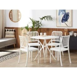 Beliani Tuintafelset SERSALE - Wit Smc (kunststof) 6 Beliani Tuintafelset SERSALE - Wit Smc (kunststof) -Madison Verkoopwinkel 3dd64b99a492435e9e85430f9b8979c7