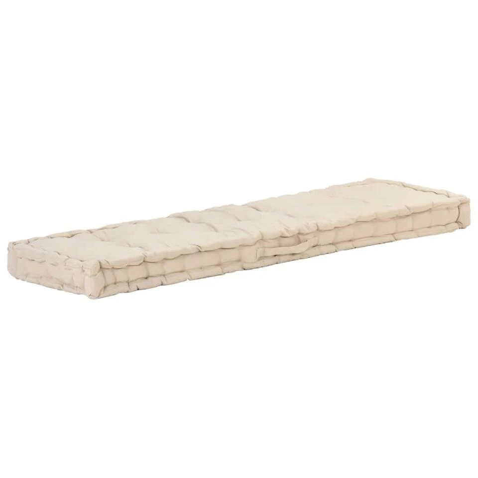 VidaXL Palletvloerkussens 2 St Katoen Beige 2 VidaXL Palletvloerkussens 2 St Katoen Beige - Afbeelding 2