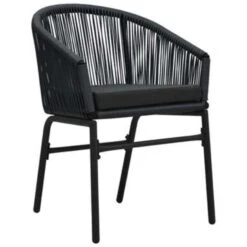 VidaXL 3-delige Bistroset Met Kussens PE-rattan Zwart -Madison Verkoopwinkel 691f87b801504511890f1e25eecfe17b