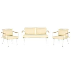 Beliani Zitgroep MONTESILVANO - Beige Polyester, Staal -Madison Verkoopwinkel 8dd5f6217be04de7b42090efae39b2da