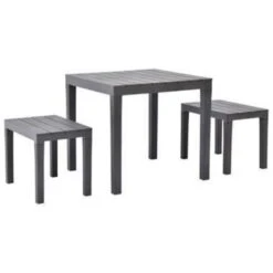 VidaXL Tuintafel Met 2 Banken Kunststof Bruin -Madison Verkoopwinkel 965c8b24c2dd4213956c3cf76e91e2b5