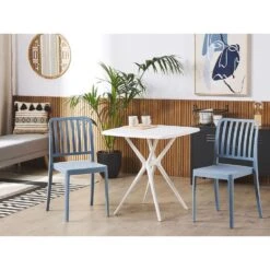 Beliani Bistroset SERSALE - Blauw Synthetisch Materiaal -Madison Verkoopwinkel b89d1d51c1db44b8b233d46650c2de91