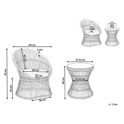 Beliani Bistroset MESYNA - Wit Rotan -Madison Verkoopwinkel ed7805c56c314a97ab26988595d5b20c